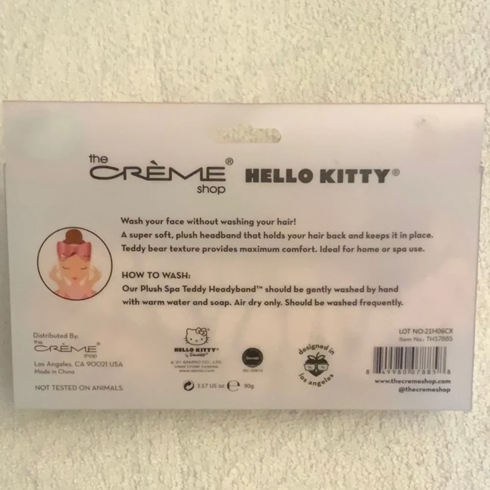 3/$30 - NIB Hello Kitty coral pink satin plush hair band